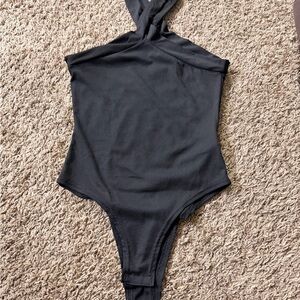 SHEIN Black One-Shoulder Bodysuit